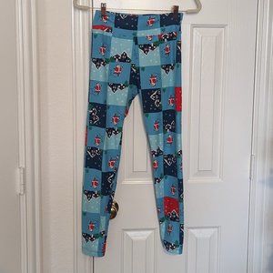 LuLaRoe Blue Santa holiday leggings